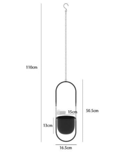 Hanging Planter Metallic Coated Iron Space-Saving
