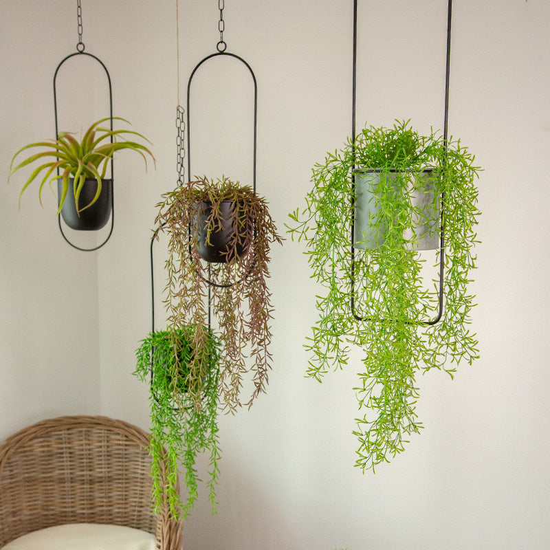 Hanging Planter Metallic Coated Iron Space-Saving