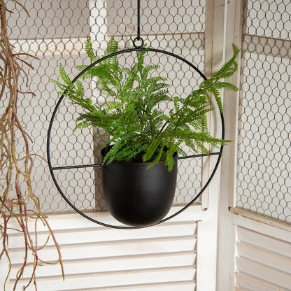 Hanging Planter Metallic Coated Iron Space-Saving