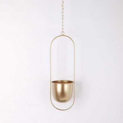 Hanging Planter Metallic Coated Iron Space-Saving