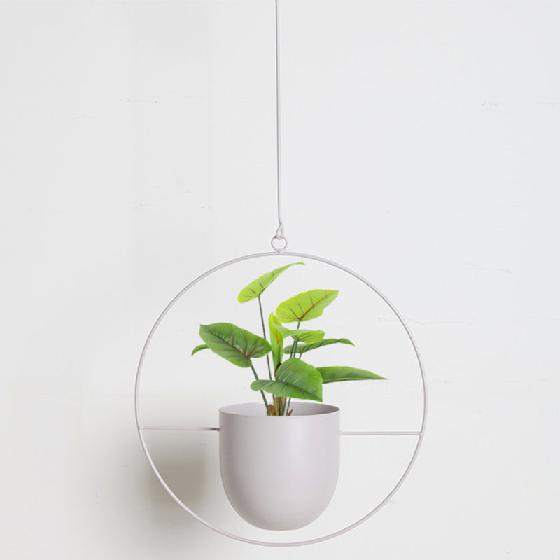 Hanging Planter Metallic Coated Iron Space-Saving