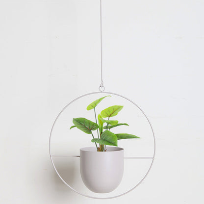 Hanging Planter Metallic Coated Iron Space-Saving