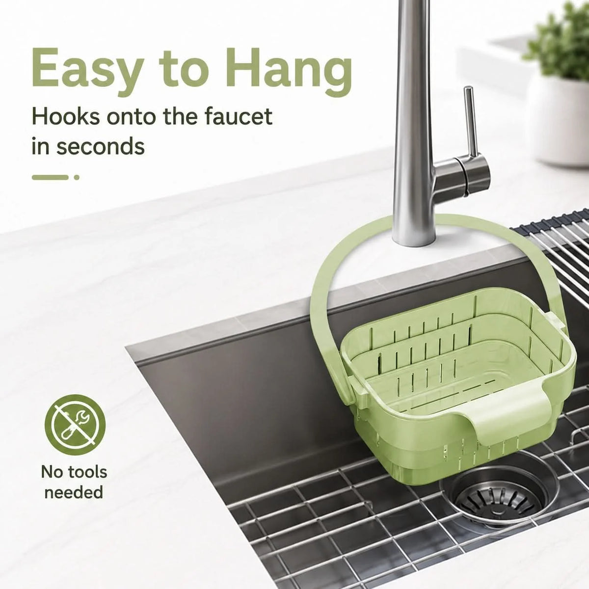 Hanging Sink Strainer Extendable Foldable Quick-Draining