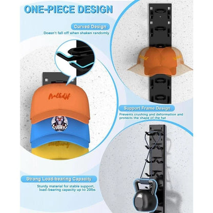Hat Organizer Wall-Mounted Holds 9 Hats Set of 2