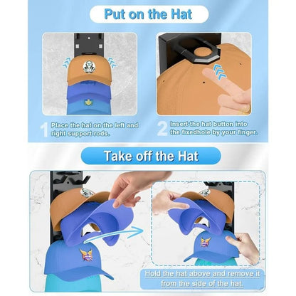 Hat Organizer Wall-Mounted Holds 9 Hats Set of 2