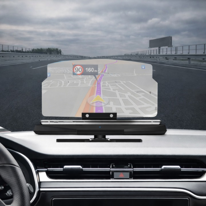 Heads-Up Display Windshield Projection Wireless Charging Automatic Brightness
