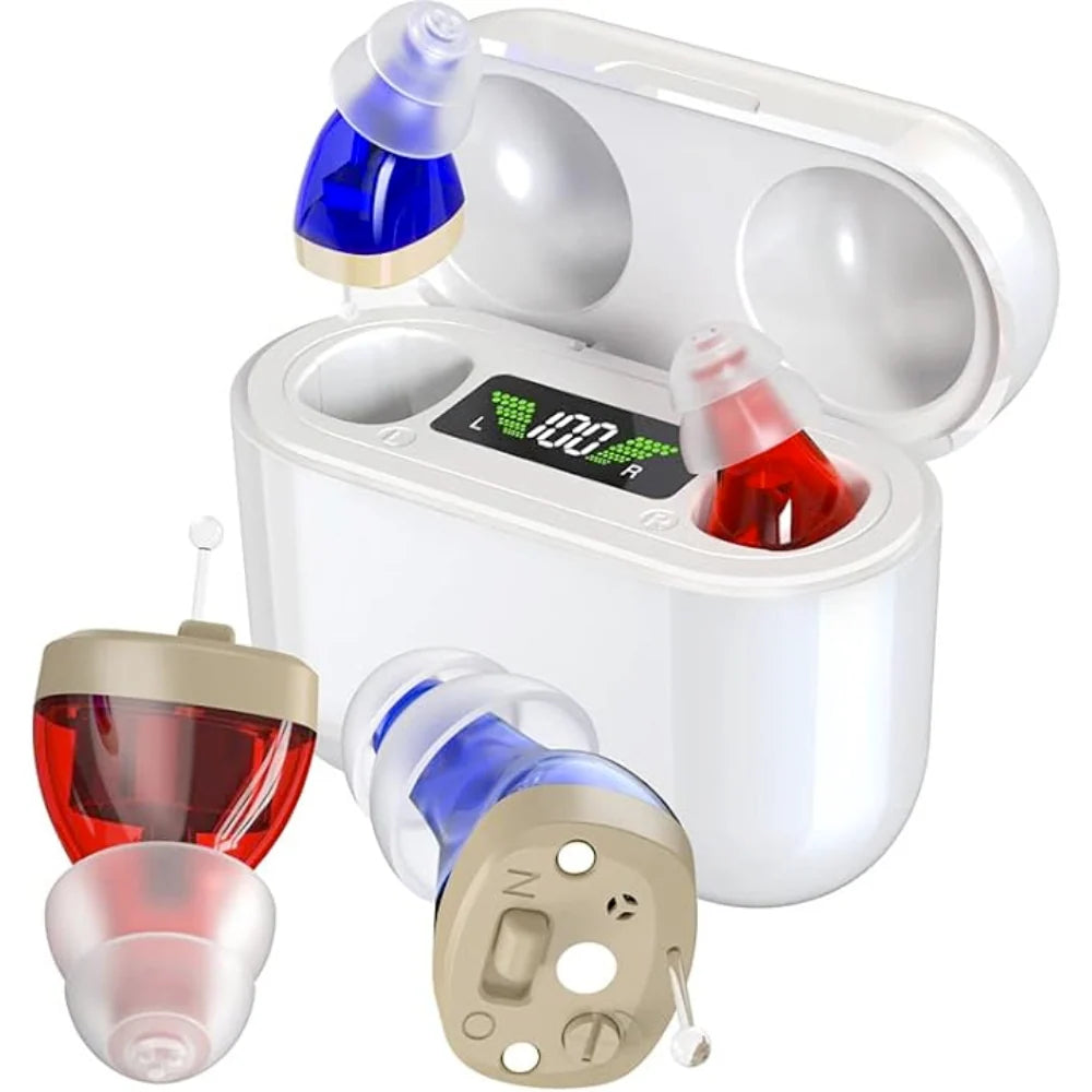 Hearing Aid Invisible In-Ear Noise Reduction Rechargeable Up to 20 Hours