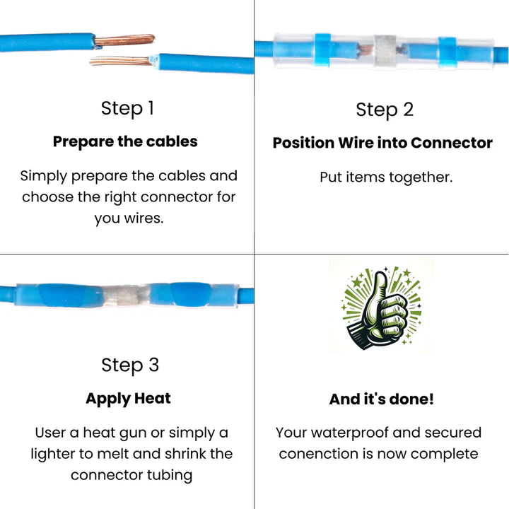 Heat Shrink Wire Connectors Solder Ring & Waterproof 50-Piece