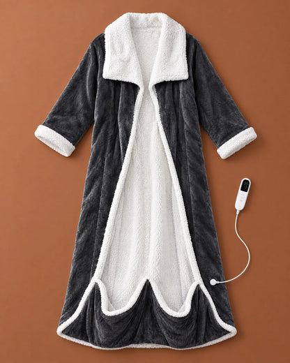 Heated Blanket Robe Full-Length Sleeves Adjustable Heat