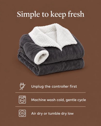 Heated Blanket Robe Full-Length Sleeves Adjustable Heat