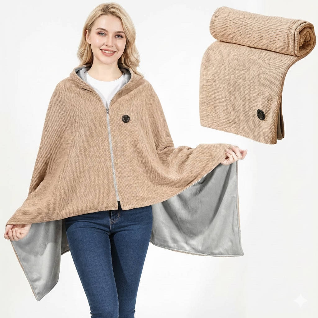Heated Blanket Wearable USB-Powered Hooded 8-Zone