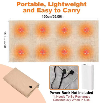 Heated Blanket Wearable USB-Powered Hooded 8-Zone