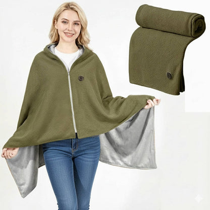 Heated Blanket Wearable USB-Powered Hooded 8-Zone