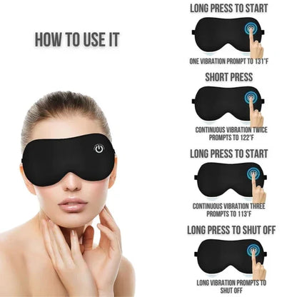 Heated Eye Mask 3 Heat Settings USB Rechargeable