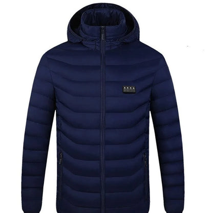 Heated Jacket 21-Zone USB-Powered Windproof Hooded