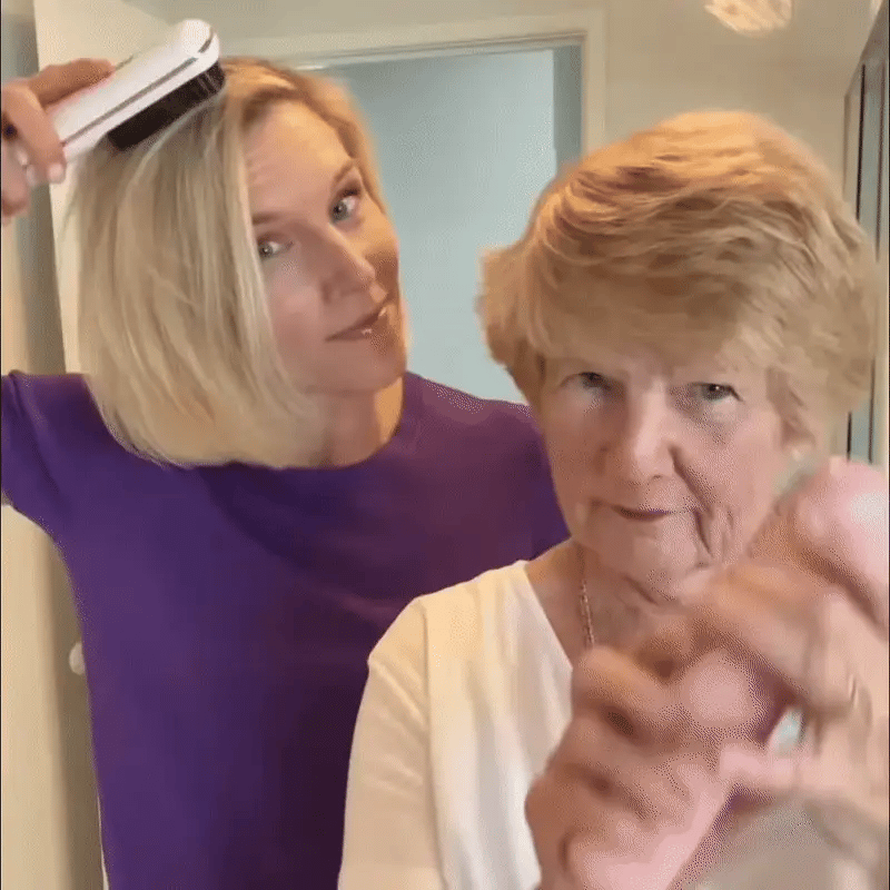 Heated Styling Brush Cordless Ceramic Bristles With Scalp Guard