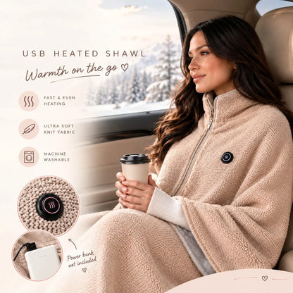 Heated Wrap Blanket Fast-Heating USB Powered Three Settings