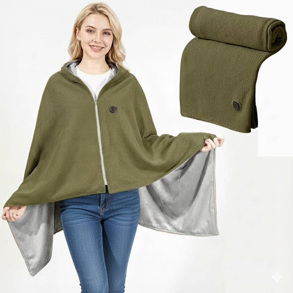 Heated Wrap Blanket USB-C Powered Zippered 8-Zone Heating