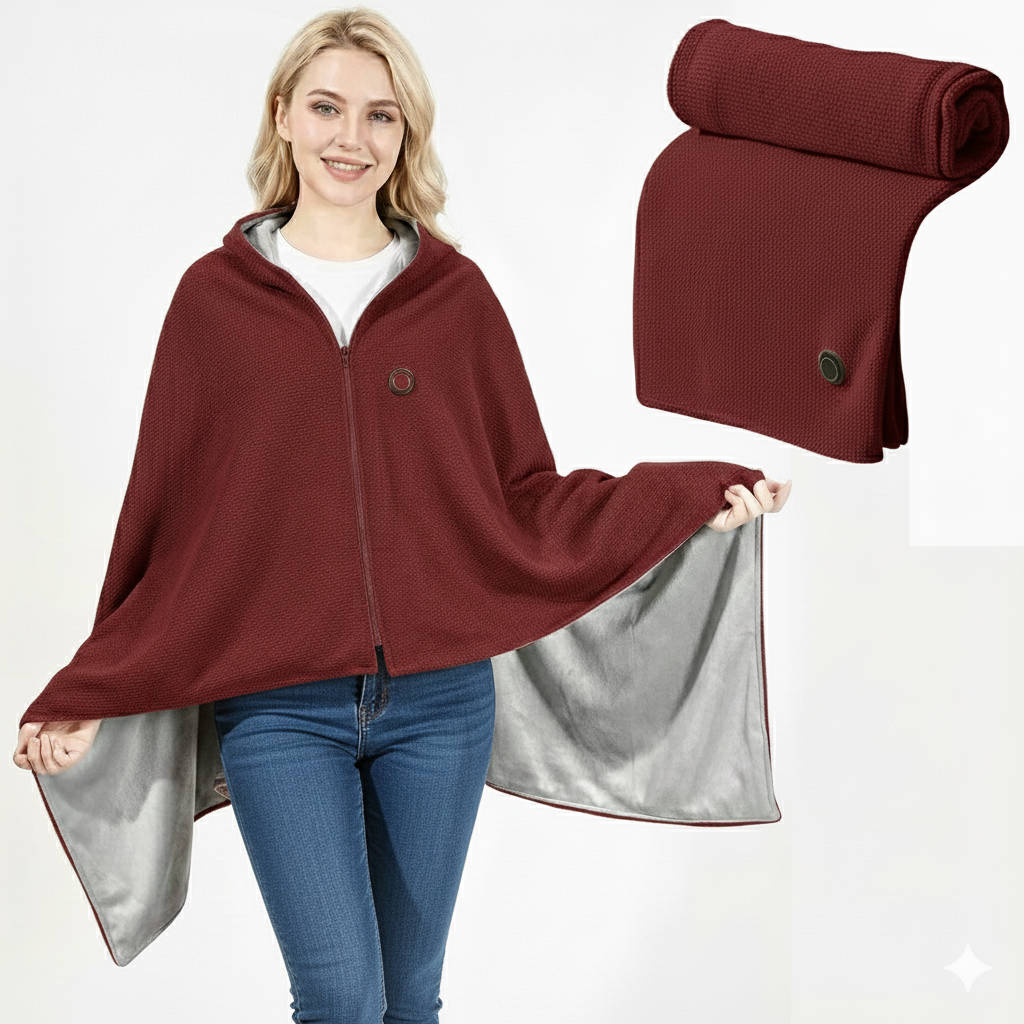 Heated Wrap Blanket USB-C Powered Zippered 8-Zone Heating