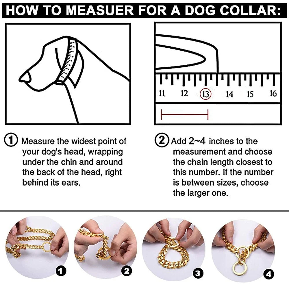 Heavy-Duty Dog Collar Chain Featuring Robust Link Construction for Every Breed