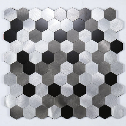 Hexagon Peel and Stick Metal Mosaic Tiles for Contemporary Decor