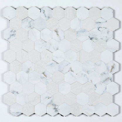 Hexagon Peel and Stick Metal Mosaic Tiles for Contemporary Decor