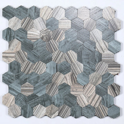 Hexagon Peel and Stick Metal Mosaic Tiles for Contemporary Decor