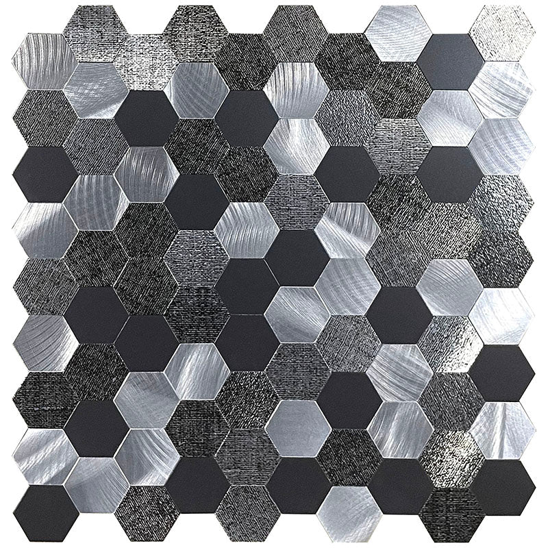 Hexagon Peel and Stick Metal Mosaic Tiles for Contemporary Decor