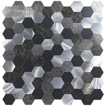 Hexagon Peel and Stick Metal Mosaic Tiles for Contemporary Decor