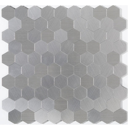 Hexagon Peel and Stick Metal Mosaic Tiles for Contemporary Decor