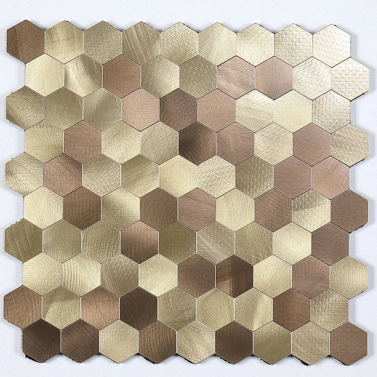 Hexagon Peel and Stick Metal Mosaic Tiles for Contemporary Decor