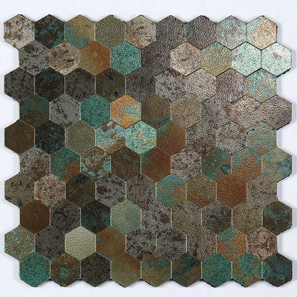 Hexagon Peel and Stick Metal Mosaic Tiles for Contemporary Decor