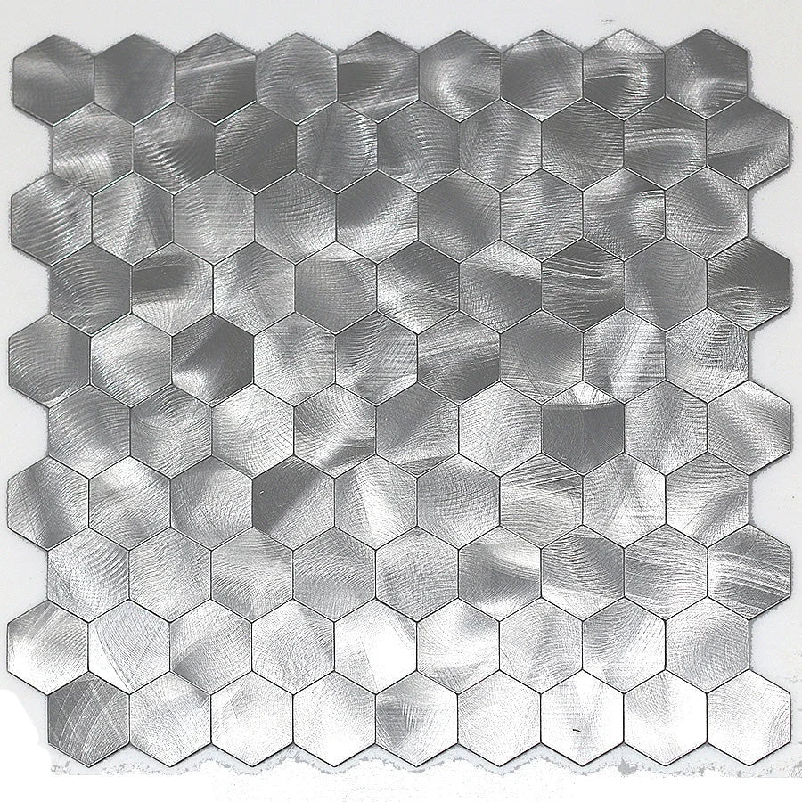Hexagon Peel and Stick Metal Mosaic Tiles for Contemporary Decor