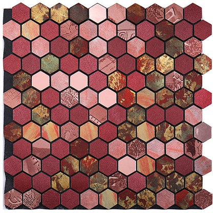 Hexagon Peel and Stick Metal Mosaic Tiles for Contemporary Decor