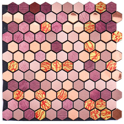 Hexagon Peel and Stick Metal Mosaic Tiles for Contemporary Decor