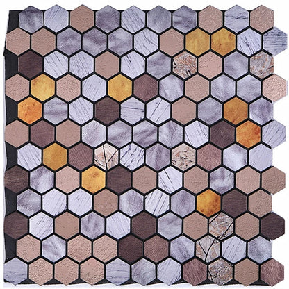 Hexagon Peel and Stick Metal Mosaic Tiles for Contemporary Decor