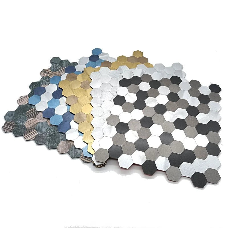 Hexagon Peel and Stick Metal Mosaic Tiles for Contemporary Decor