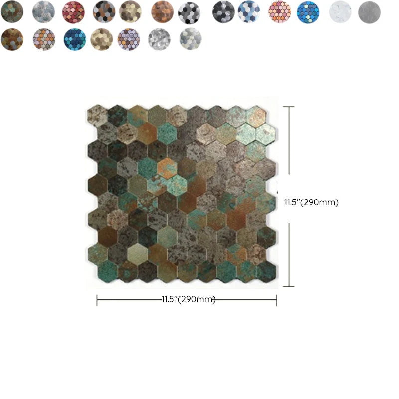 Hexagon Peel and Stick Metal Mosaic Tiles for Contemporary Decor