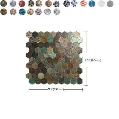 Hexagon Peel and Stick Metal Mosaic Tiles for Contemporary Decor