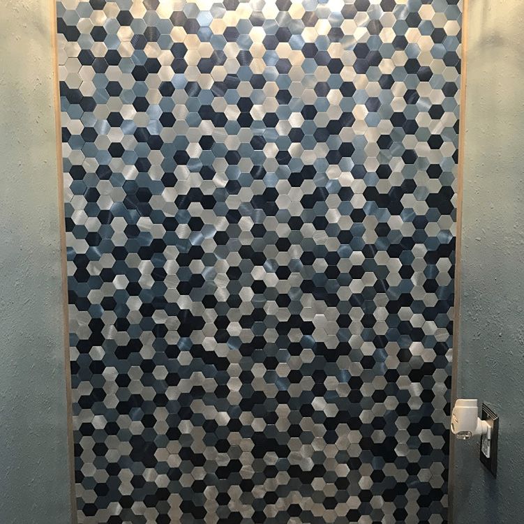 Hexagon Peel and Stick Metal Mosaic Tiles for Contemporary Decor