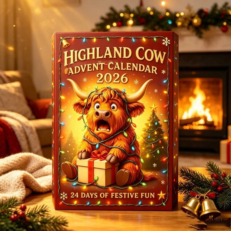 Highland Cow Advent Calendar 24 Resin Figurines Numbered Compartments