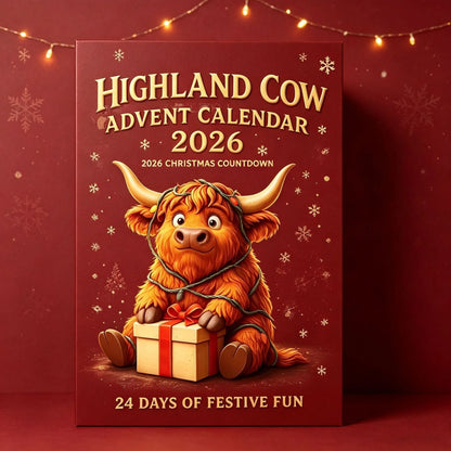 Highland Cow Advent Calendar 24 Resin Figurines Numbered Compartments