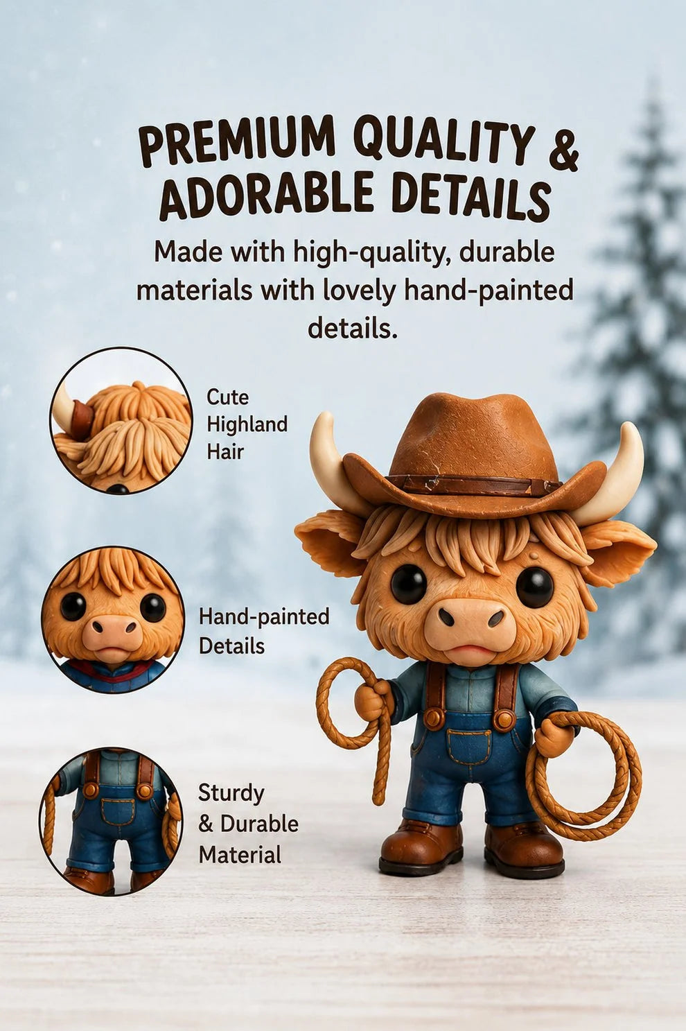 Highland Cow Advent Calendar 24 Resin Figurines Numbered Compartments