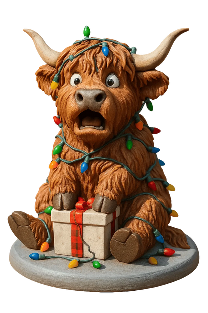 Highland Cow Advent Calendar 24 Resin Figurines Numbered Compartments