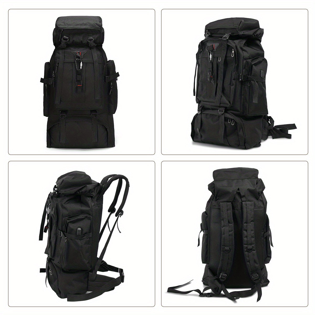 Hiking Backpack 80 Liter Water-Repellent Adjustable Padded Straps