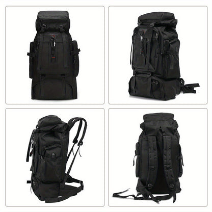 Hiking Backpack 80 Liter Water-Repellent Adjustable Padded Straps