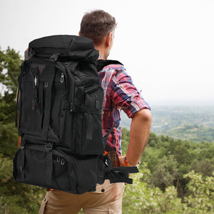 Hiking Backpack 80 Liter Water-Repellent Adjustable Padded Straps