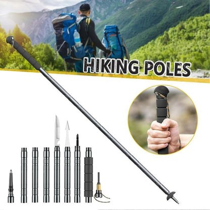 Hiking Pole Aluminum Adjustable Integrated Survival Kit
