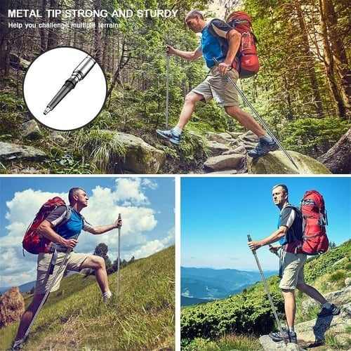 Hiking Pole Aluminum Adjustable Integrated Survival Kit