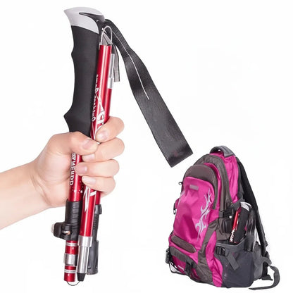 Hiking Poles Telescopic Aluminum Ultralight EVA Grip & Tungsten Tip